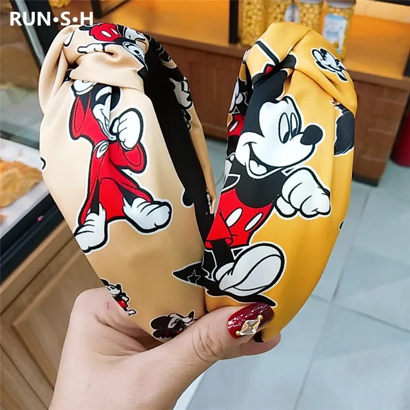 Повязка для волос с бантом Микки Мауса в стиле ретро перекрестным узлом девочек