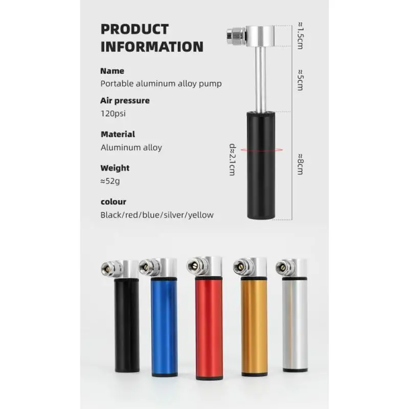 

Mini Portable MTB Bike Pump High Pressure Bicycle Air Pump Mountain Cycling Tire Inflator Schrader Presta Valve Bike Accessories