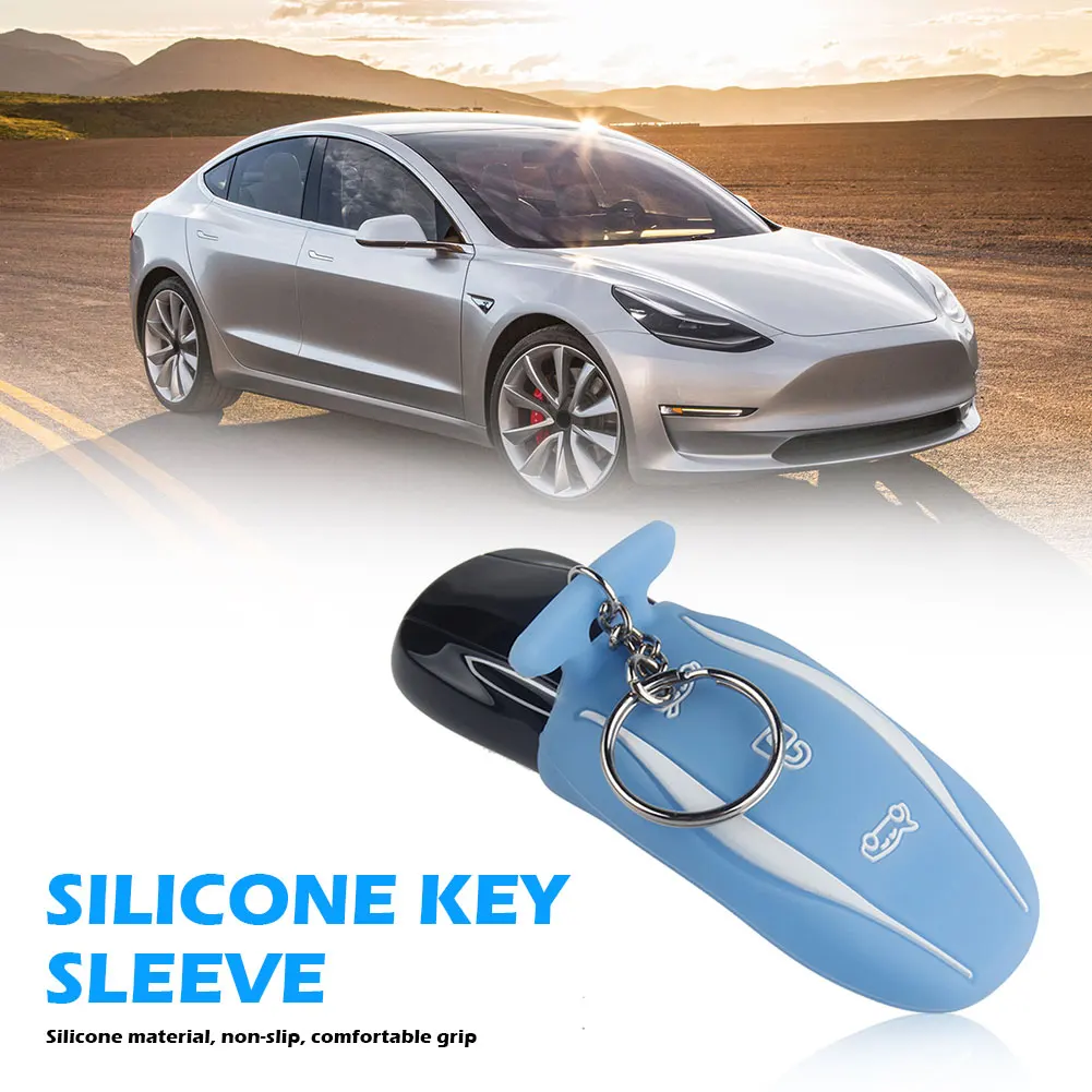

Silicone Car Key Fob Cover Remote Case Shell Protector Cover for Tesla Model 3 S