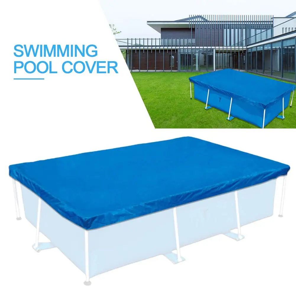 Rectangular Swimming Pool Cover 450*220CM Tarpaulin Solar Summer Outdoor Garden Waterproof Pool Tub Dust Cloth Protrector