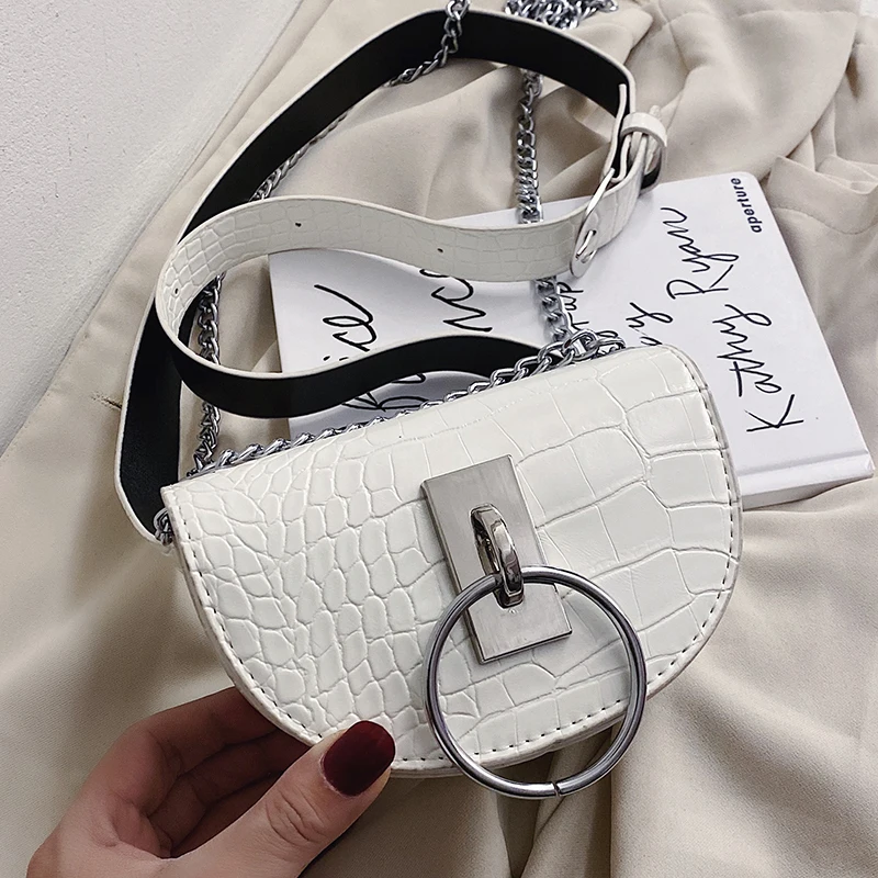 Полукруглые сумки под крокодила для женщин 2020 сумка через плечо Сумки из