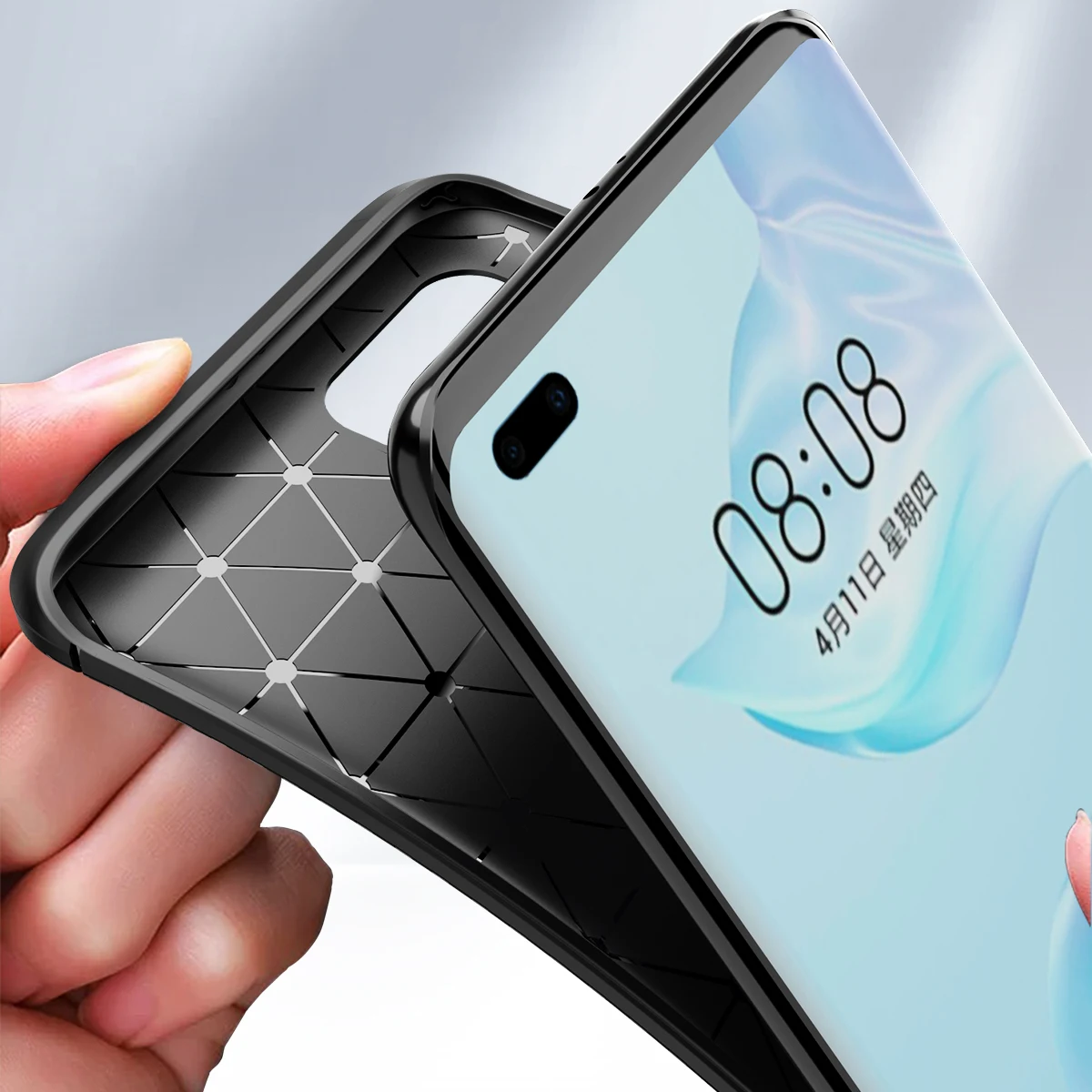 Матовый чехол для huawei P40 Pro Nova 5T 6SE Honor 20 mate 30 P30 мягкий резиновый из углеродного