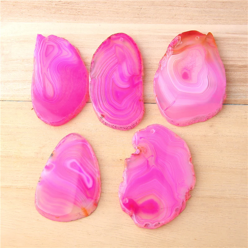 1 шт. Необычные розовые Агатовые слайсы для изготовления ювелирных изделий