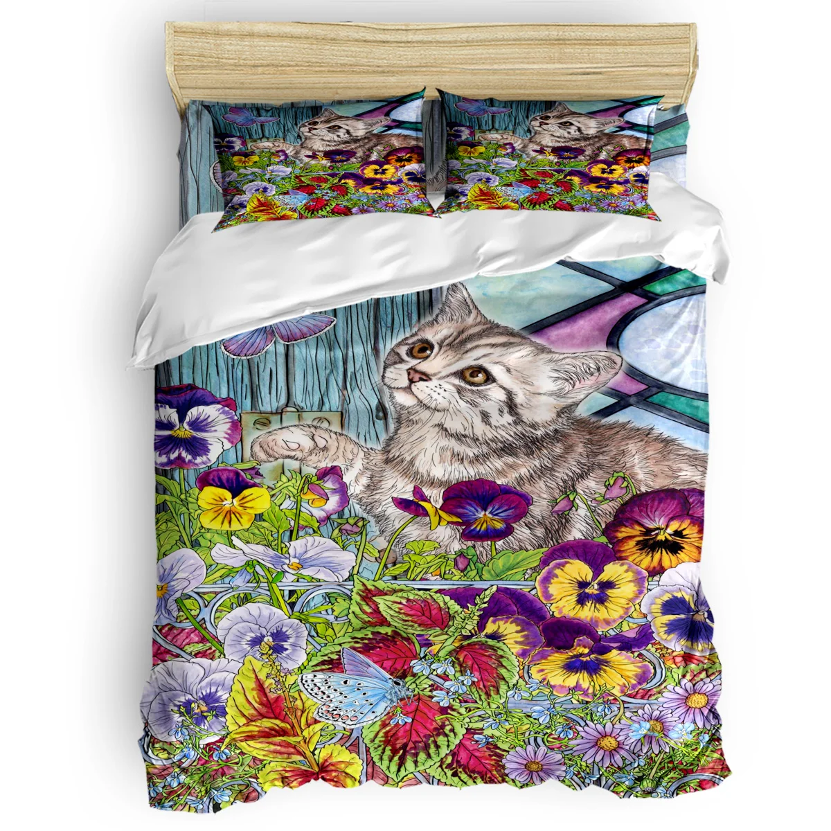 

2/3/4 шт., Комплект постельного белья, с рисунком цветов