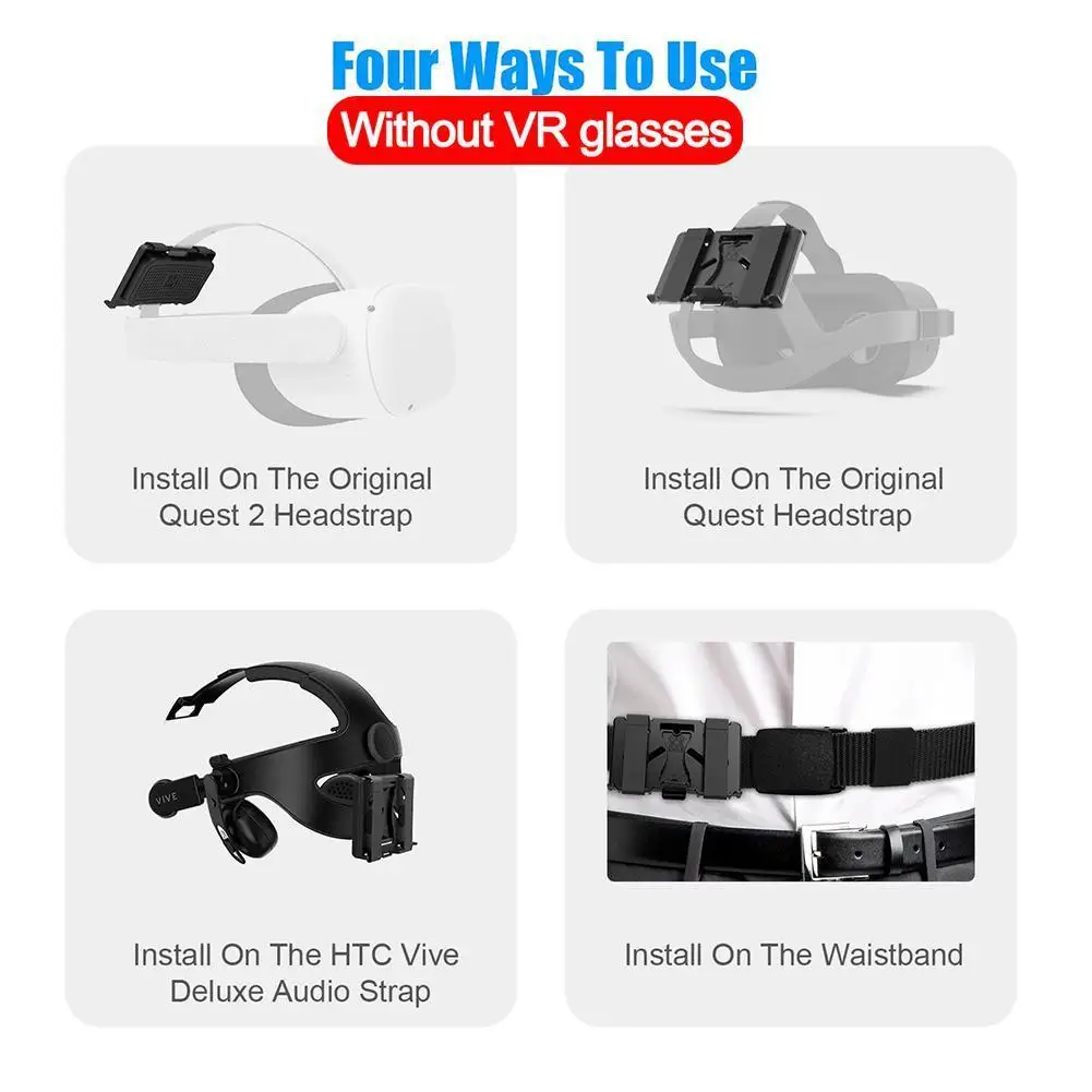 

1pcs For Oculus Quest 2/1 Or Vive Deluxe Audio Strap Vr Bracket Accessories Holder Game Battery Powerbank Headset Fixing G1B0