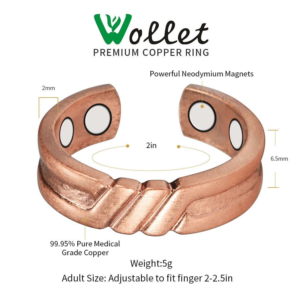 Био магнитное кольцо из чистой меди для мужчин и женщин регулируемый размер|copper