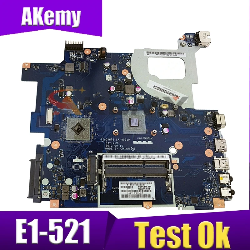 

Akemy For ACER Aspire E1-521 EM1200 Q5WT6 LA-8531P Laptop motherboard Mainboard NB.Y1G11.002 NBY1G11002 DDR3