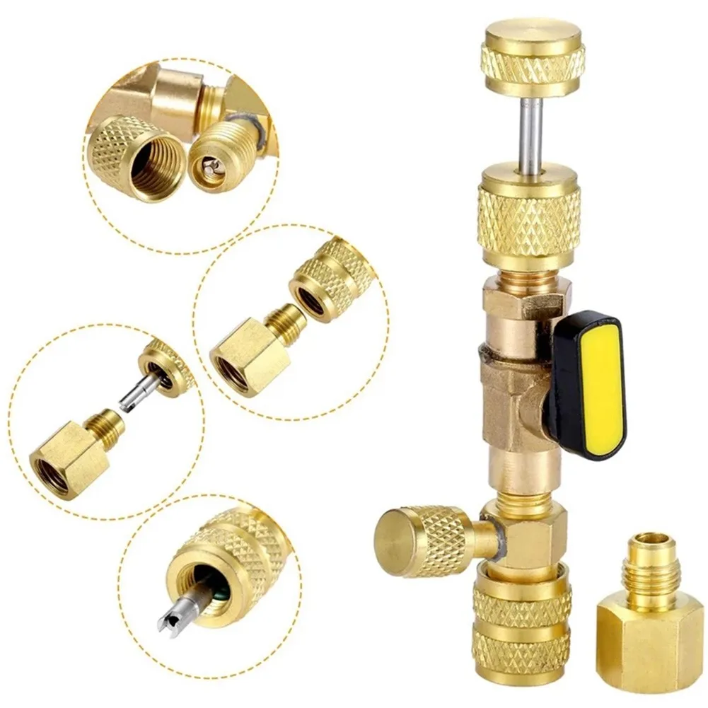 

With Dual Size Valve Core Remover Installer Yellow Installer R22 R410A Valve Core