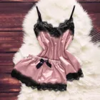 Ночная рубашка Женская атласная кружевная, женское белье, сексуальная ночная сорочка