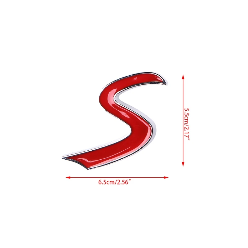 3D металлическая S Передняя решетка значок эмблема наклейка для Mini Cooper R50 R52 R53 R56 R57 |