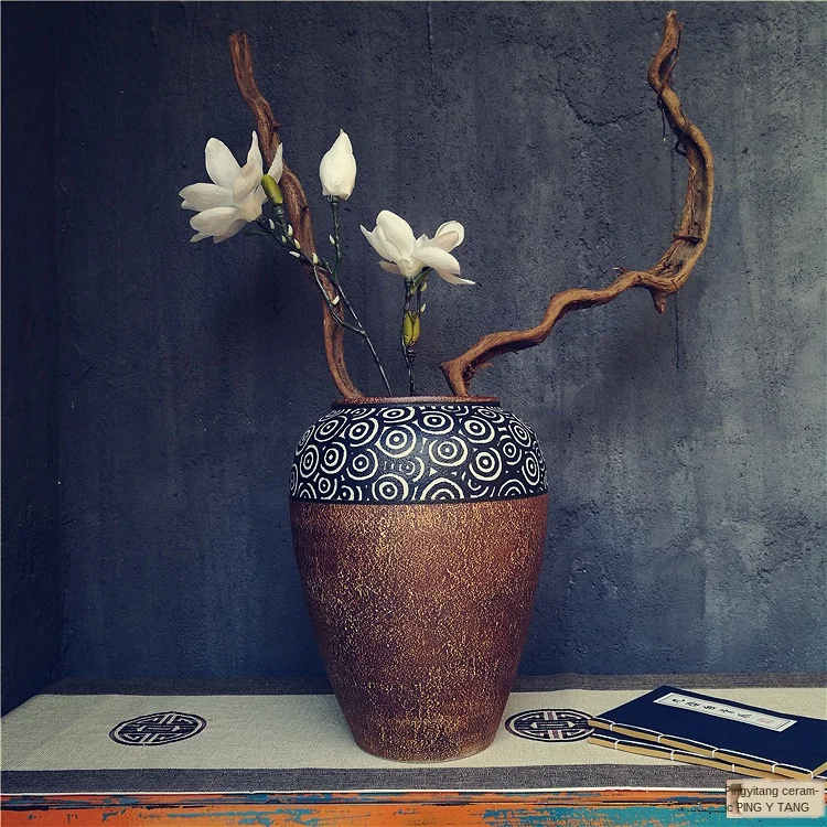 

Retro personalized painted home decoration porcelain beautiful and practical flowerpot vase flower arrangement