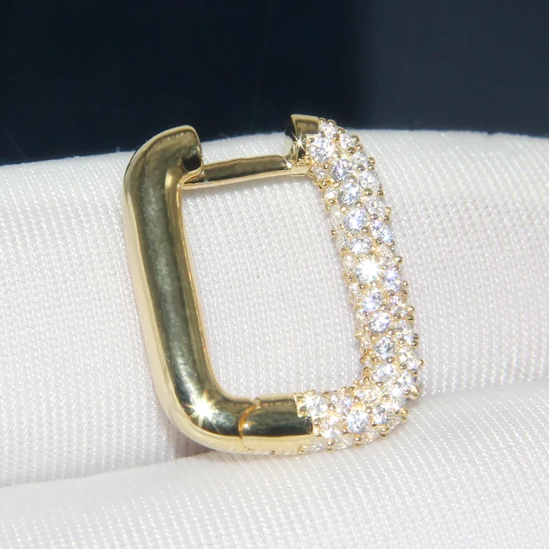 SLJELY S925 Стерлинговое Серебро желтое золото одиночный синий Цирконий квадратный