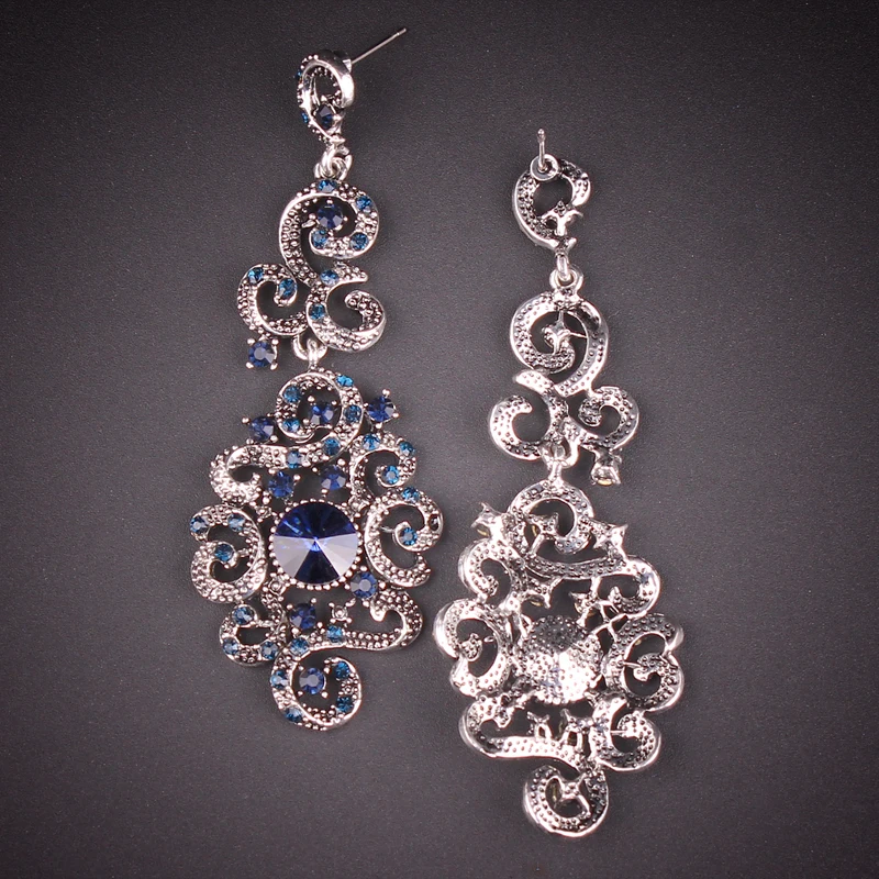 Трендовые индийские серьги для невесты длинные Винтажные с подвеской в виде