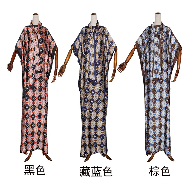 

a05New African fashion dress Bazin print, large stone dress, Yomadou color design, oversized skirt with short sleeves