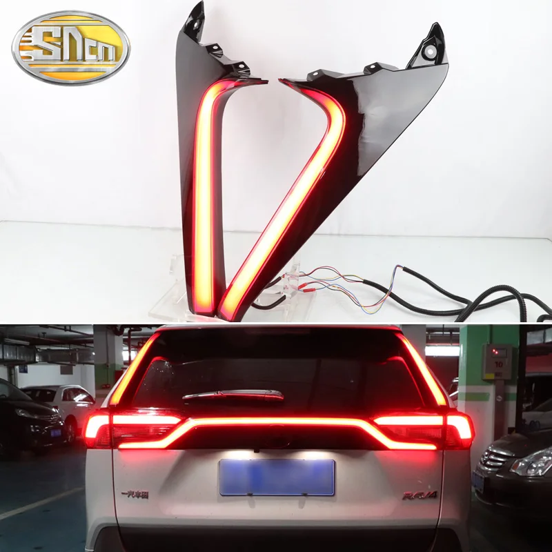

3-in-1 Functions LED Rear Fog Lamp Brake Light Dynamic Turn Signal Pillar Light Reflector For Toyota RAV4 RAV 4 2019 2020