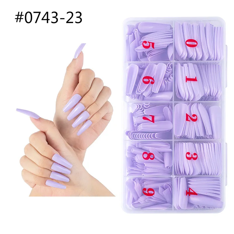 500 шт./коркор. смешанные однотонные накладные ногти для французского балета