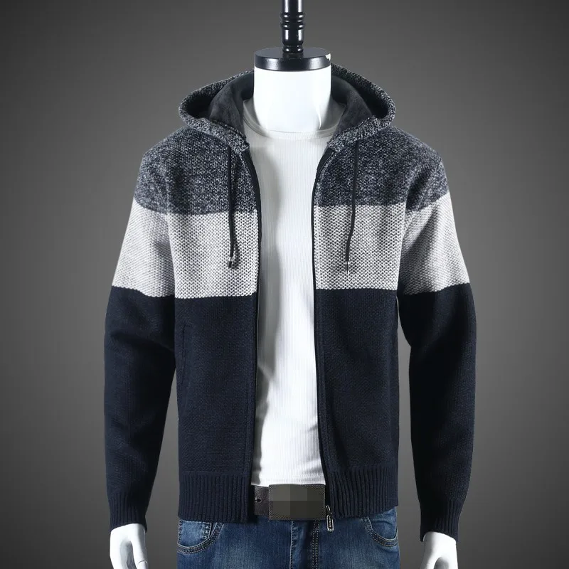 Уличное мужское короткое пальто с капюшоном повседневные осенние толстые теплые