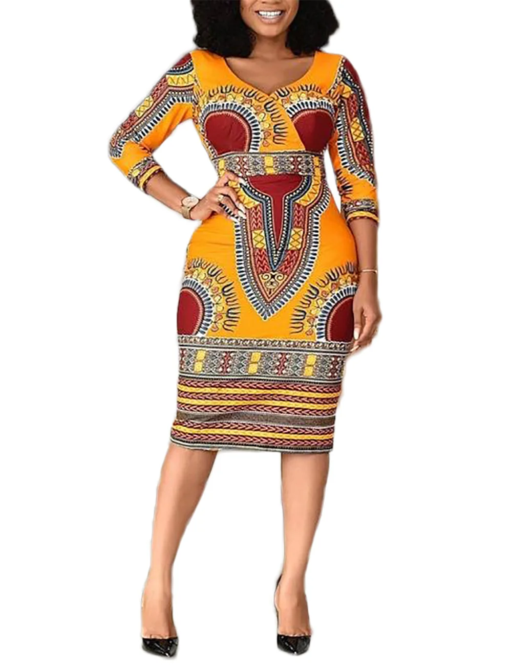 

Sexy Bodycon African Dresses Women Empire Africa Folk Slim Print Dress Dashiki Traditional Ankara Bazin Vestidos De Fiesta 2020