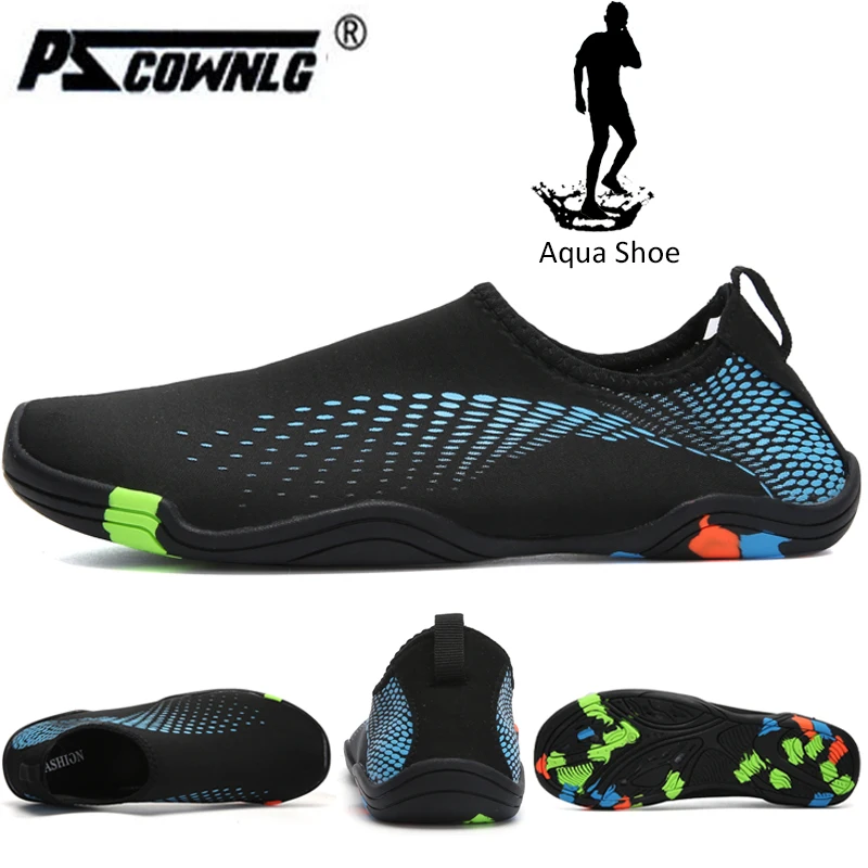 

Пляжные плавательные тапочки для серфинга для мужчин и женщин, быстросохнущие акватуфли, кожаные носки, полосатые водные туфли, летняя Улич...