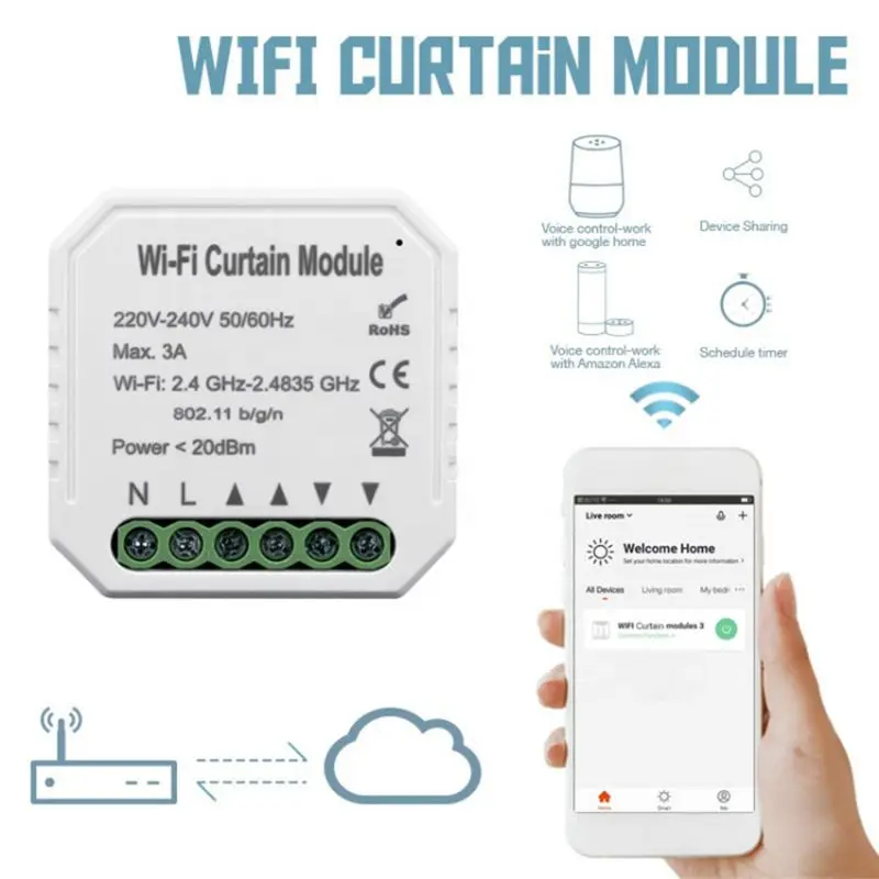 WiFi умный занавес переключатель модуль рулонные жалюзи затвор мотор приложение