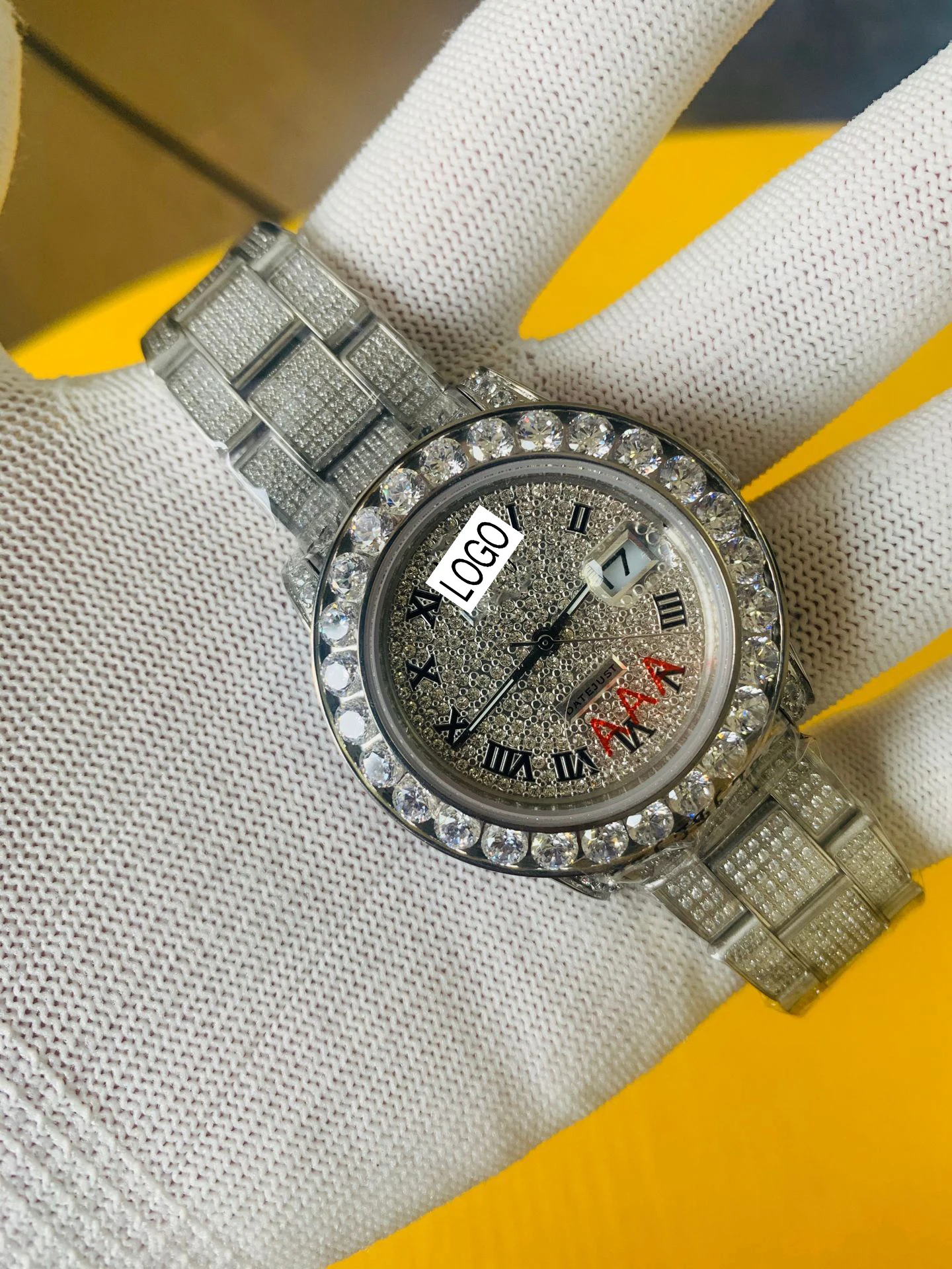 

Designer watch Iced out luxury brand Ro-lex watch men's automatic winding automatic winding movement AAA full diamonds