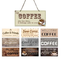 coffee wood plaque friendship wooden signs home decor hanging poster cafe bar home garden wall decoration plates customize