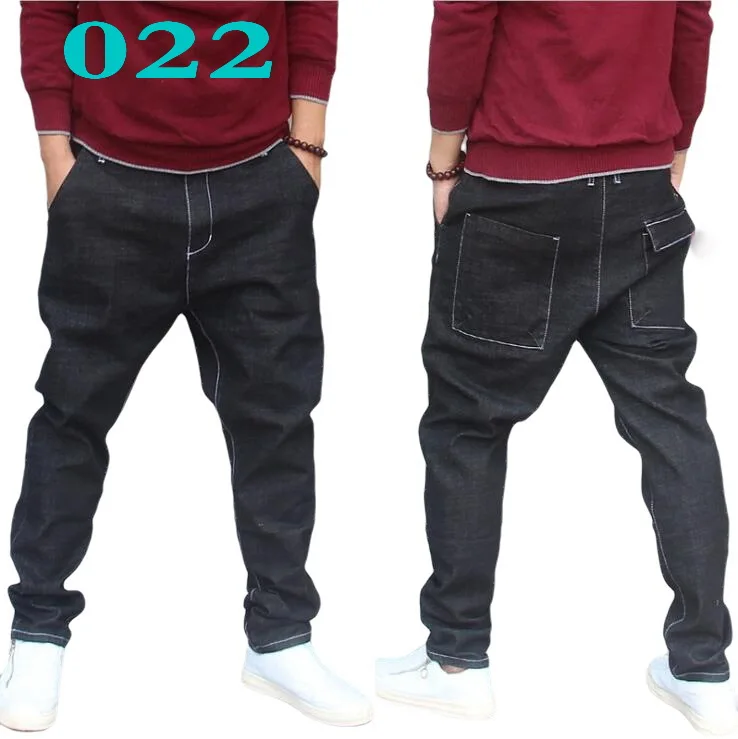 Young Men Street Dance Jeans Baggy Jeans Harem Denim Pants Men's Loose Skateboard Baggy Jeans Flying Squirrel Pants