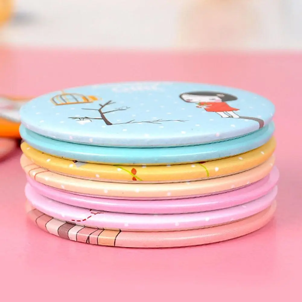 Портативное маленькое зеркало с милым мультяшным дизайном милое для макияжа