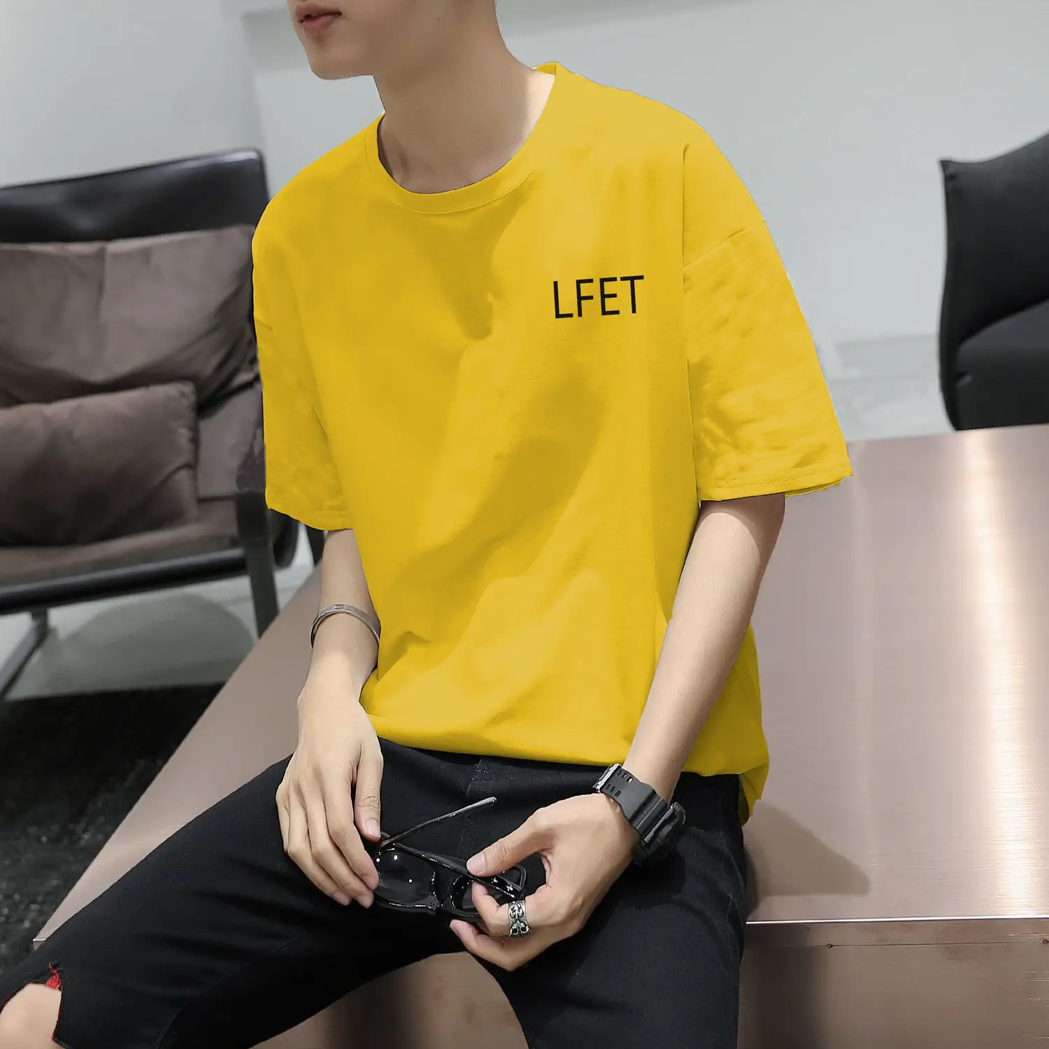 

2021 summer short sleeve loose and handsome versatile top