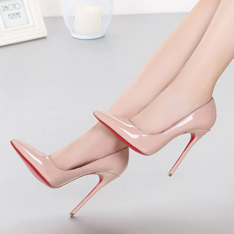 Женские туфли на высоком каблуке с острым носком среднем большой размер 34 39 для