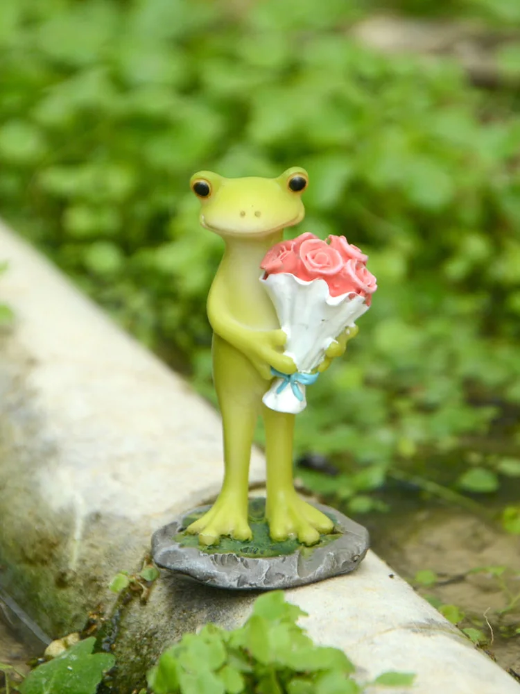 Креативные милые украшения в виде лягушки микропейзаж цветочный горшок смола