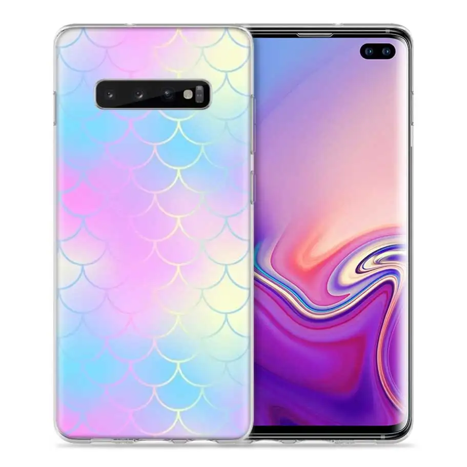 07 Чехол с русалочкой для samsung Galaxy Note 10 S10 5G S10e S8 S9 S7 8 9 J4 J6 Plus силиконовый чехол для телефона Schale - Цвет: 07