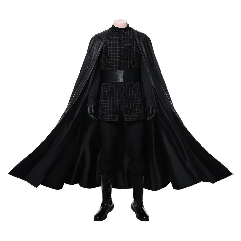 Звездные войны 9: рост Скайуокера Kylo Ren Косплей Костюм взрослых мужчин Топ брюки плащ-Мантия джедай Хэллоуин карнавальные костюмы