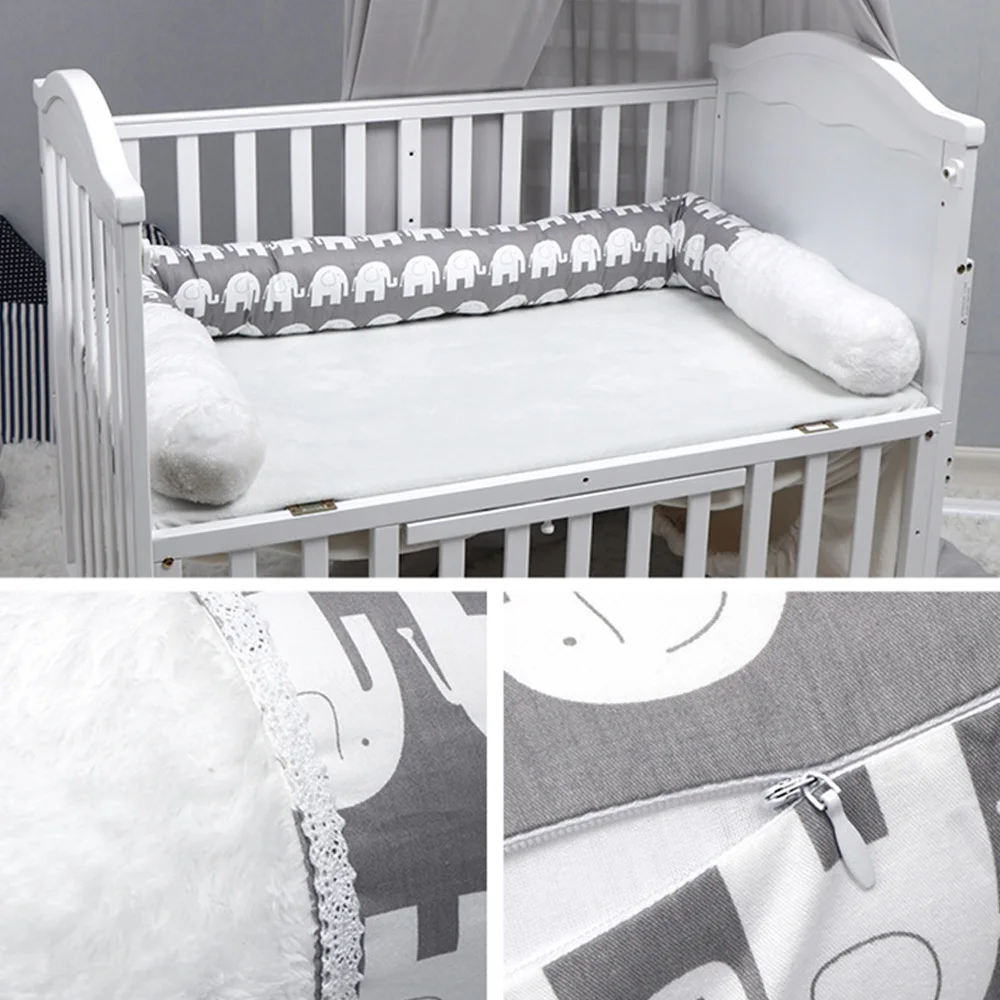 

Baby Kids Bed Bumper Soft Pillow Cradle Crib Bumper Bed Surrounding Plush Crib Anti-collision Cartoon Animal Pillow