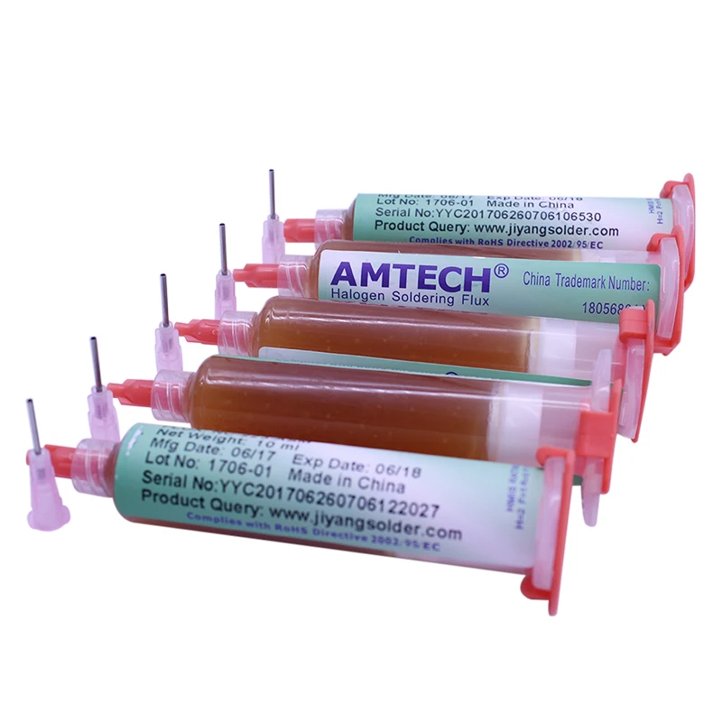 Оригинальная паяльная паста 5 шт./лот 10cc AMTECH RMA 223 UV Flux Paste Reballing паяльный флюс + иглы