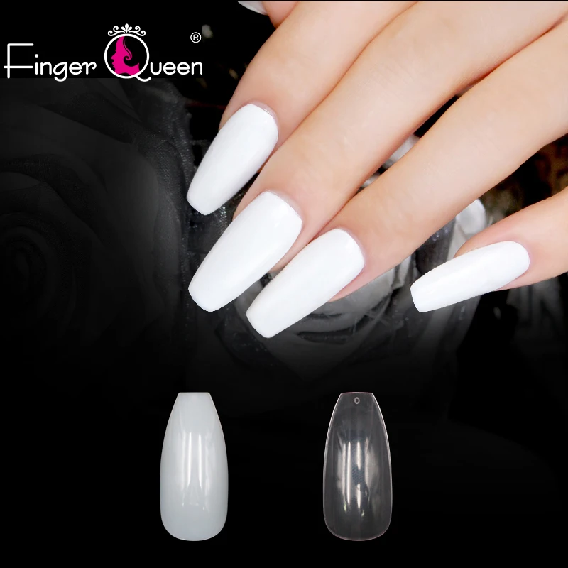 

Fake Nail 100pcs/Bag Ballerina Nail Art Tips False Coffin Nails Art Tips Flat Shape Full Cover Manicure Fake Nail