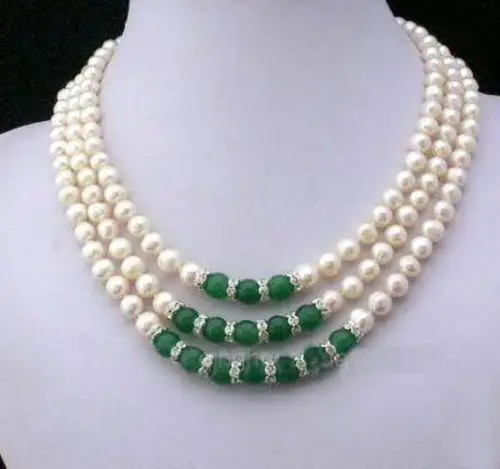 

hot saleCharming Jewelry freshwater pearl and jade necklace