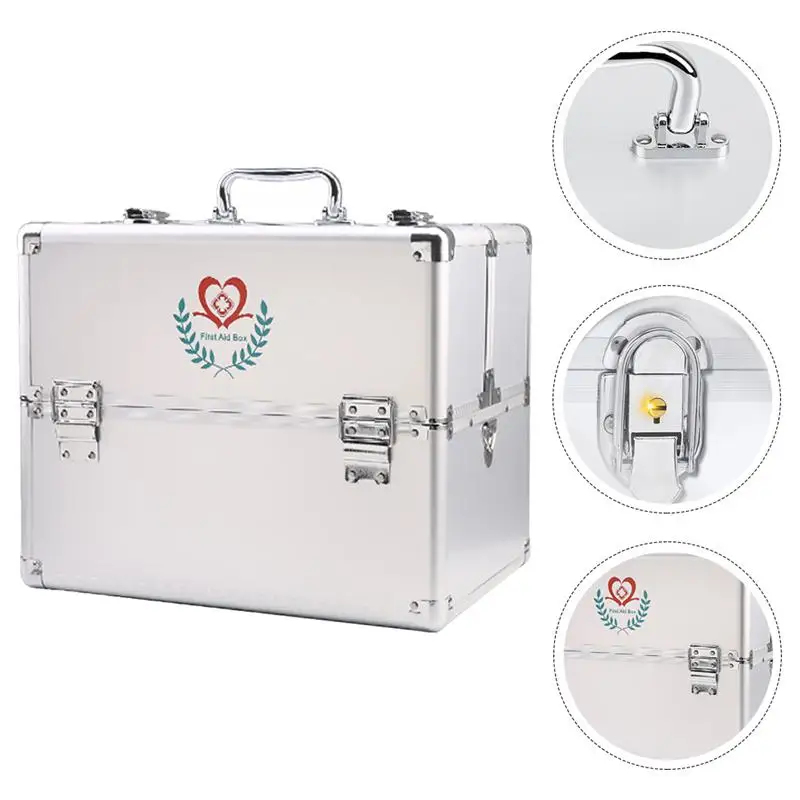 

1PC Organizer Box Sturdy Double-Opening Medicine Box Household Double-Layer Medicine Box (S) Organizador Escritorio