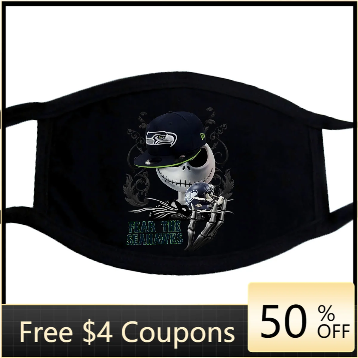 Harajuku Streetwear Mask Menfear The Seahawks Black Maskhisper Hoodie Top | Аксессуары для одежды