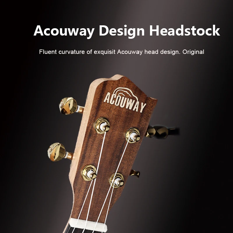 Acouway Гавайские гитары укулеле комплект сопрано концертный тенор КоА Уке 21 23 26 струнная гитара с Gig Bag тюнер ремень для начинающих