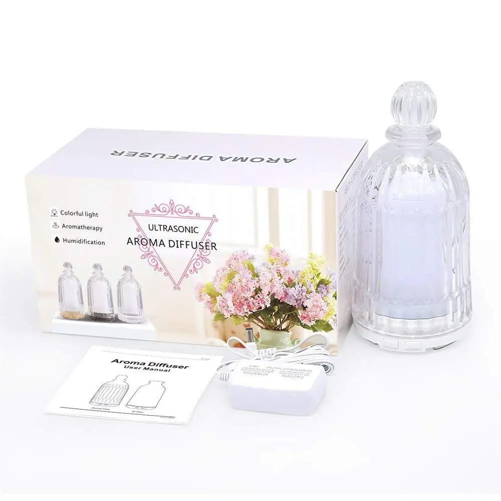 

Glass Aromatherapy Essential Oil Diffuser120 mL Aroma Diffusers Cool Mist Humidifier Ultrasonic with 7 LED Light Auto Shut-off