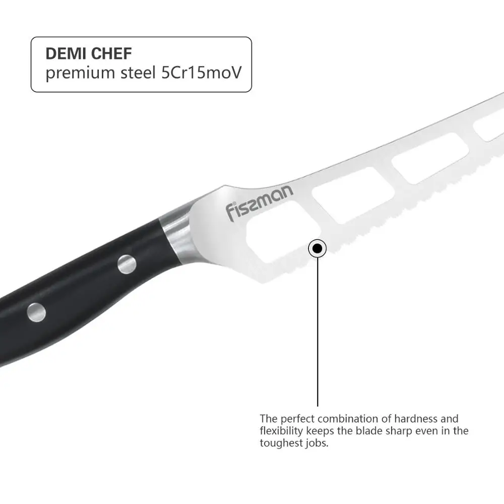 FISSMAN 5,5 дюймовый нож для сыра, серия Demi Chef, немецкие Стальные Кухонные ножи, нож для торта
