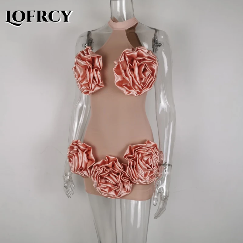 Женское летнее платье Lofrcy без рукавов с лямкой на шее сексуальное облегающее