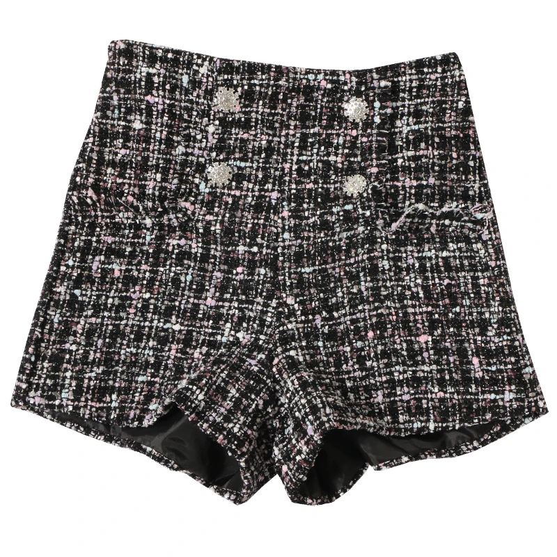 Повседневные женские короткие брюки трапециевидной формы новинка 2019 Клетчатые