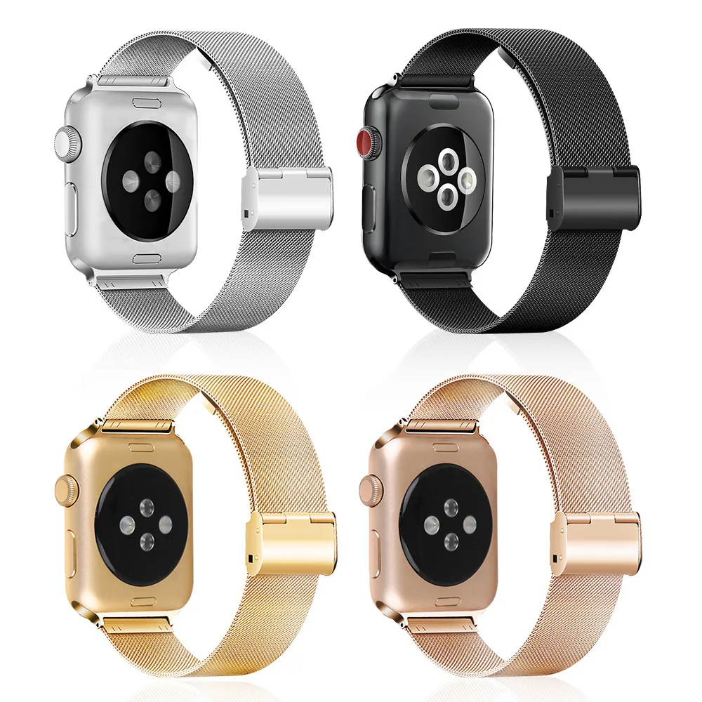 Ремешок Миланская петля для Apple Watch 42 мм 44 браслет iWatch 38 40 металлический плетеный