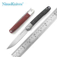 nimoknives fat dragon original design m390 blade tc4 titanium alloy carbon fiber handle ceramic bearing edc survival knife