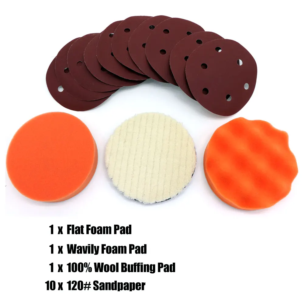 5 ''/6'' круглая шлифовальная бумага Wavily Foam Накладка для полировки шерсти