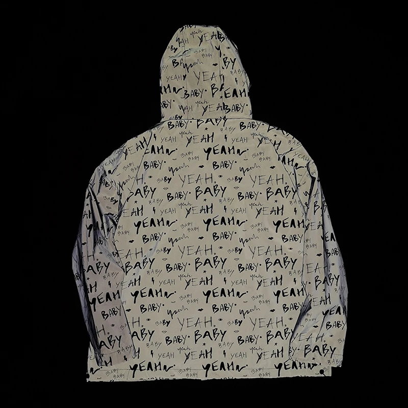 Ветровка мужская Светоотражающая с капюшоном модная уличная одежда надписью