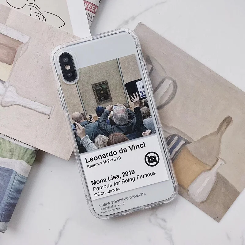 Классический чехол для телефона с принтом Моны Лизы Ван Гога iPhone 11 12 Pro X XS MAX XR 7 8 Plus