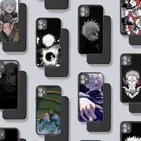 jujutsu kaisen anime cartoon japanese phone case black color matte transparent for iphone 13 12 11 mini pro x xr xs max 7 8 plus
